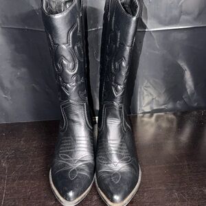 Black Western Leather Boots